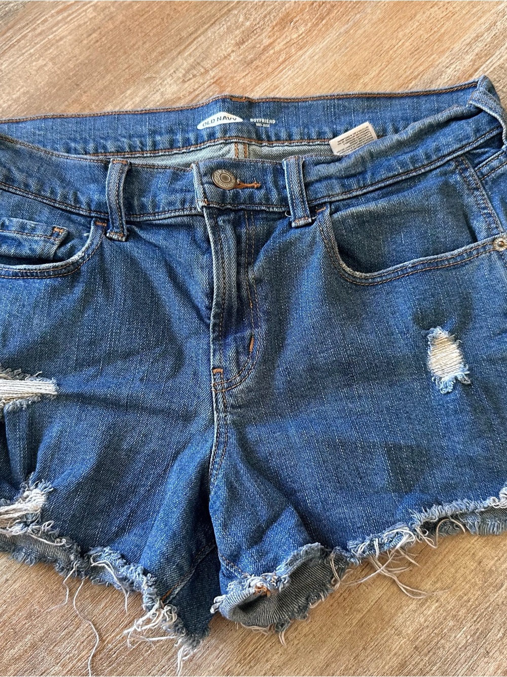 Old Navy Blue Distressed Denim Jean Shorts